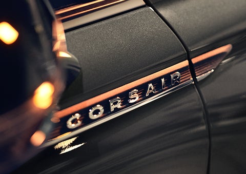 The stylish chrome badge reading “CORSAIR” is shown on the exterior of the vehicle. | Buss Lincoln in McHenry IL