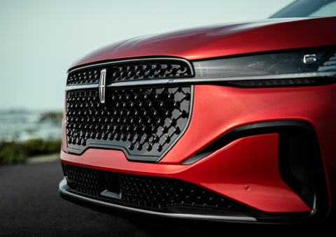 The sleek grille of a 2025 Lincoln Nautilus® SUV with the available Jet Appearance Package makes a bold statement. | Buss Lincoln in McHenry IL