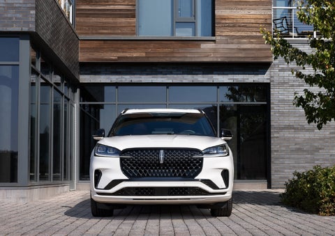 The front of a 2026 Lincoln Aviator® SUV is shown. | Buss Lincoln in McHenry IL