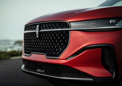 The sleek grille of a 2026 Lincoln Nautilus® SUV with the available Jet Appearance Package makes a bold statement. | Buss Lincoln in McHenry IL