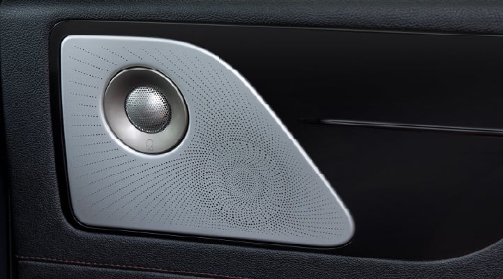 A close-up view of the available Revel® Ultima 3D Audio System. | Buss Lincoln in McHenry IL