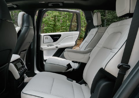 A side view of the second row with captain’s chairs in a 2027 Lincoln Aviator® Black Label™ SUV. | Buss Lincoln in McHenry IL